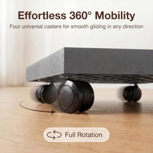 15.3 Inch Square Rolling Plant Caddy Saucer with Wheels, Heavy Duty Wheeled Planter Stand for Potted Plant, Coaster Roller Base Tray with Casters, Flower Pot Dolly Holder for Indoor Outdoor - Image 3