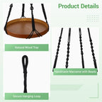 2 Pack Macrame Plant Hanger, 41'' & 32'' Plant Hanger Indoor Set with 12'' & 9.8'' Wood Trays, Bohemian Hanging Planter with Hooks for Living Room Window, Home Decor - Image 4