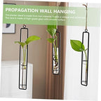 Kisangel Xmas 3pcs Glass Propagation Tubes Wall Hanging Iron Vase - Image 3