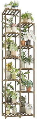 Bamworld Plant Stand Indoor Outdoor 11 Tier Tall Large Wood Plant Shelf by Bamworld