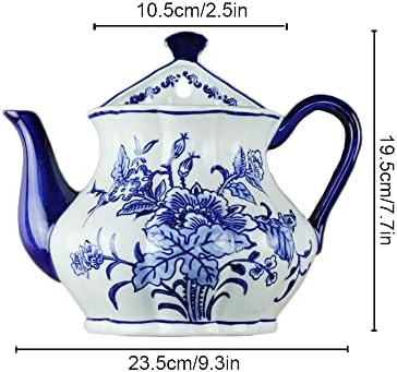 Blue & White Porcelain Wall Vase,Water Bottle Shape Hydroponic Vase Wall Planter for Indoor, Outdoor (D) - Image 2