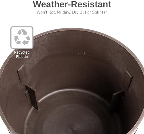 RTS Home Accents Better Barrel 18-Inch Outdoor Planter, Walnut – Rustic Whiskey Barrel Style Heavy-Duty Resin Pot with Rusting Steel Bands for Patio, Porch & Garden - Image 5