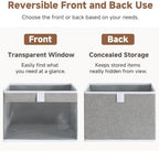 StorageWorks Closet Organizer Bins with Clear Window, Gray, 12.75x12.75x9 - Image 5