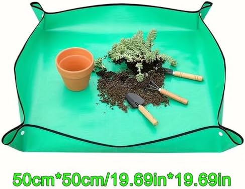 2 PCS Flower Pots Transplanting Mats, Waterproof Foldable Potting Tray, Leak Proof Plant Repotting Pad for Indoor for Patio - Image 2