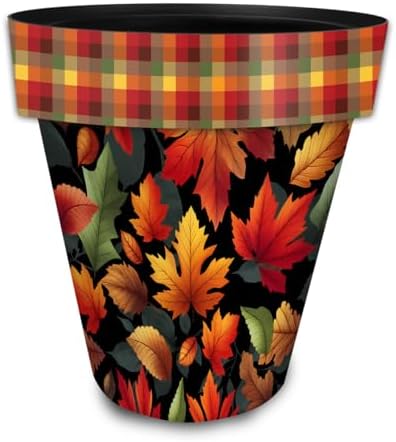 Briarwood Lane Fall Planter 14" x 15" x 15" Autumn Color Leaves Large for Fall Planter by BriarwoodLane