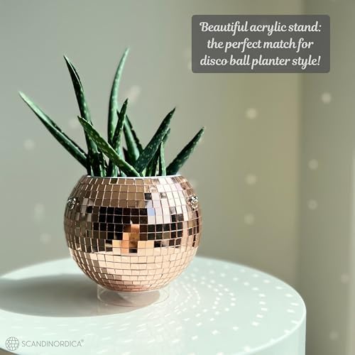 SCANDINORDICA Disco Ball Planter, Value Package, 6-inch Rose Gold - Image 6