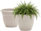 Bloem Ariana 20" Plastic Self-Watering Planter, Vanilla Bean, 2-Pack by Bloem