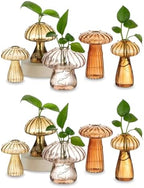 Hewory Plant Propagation Station: 10PCS Amber Mushroom Vase for Flower by Hewory