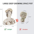 Head Planter Face Flower Pot Goddess Planter 15 * 9 * 16 Inch - Image 3