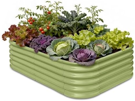 6x4x1.5ft Galvanized Raised Garden Bed, 18" Tall Metal Planter Box by Annoell