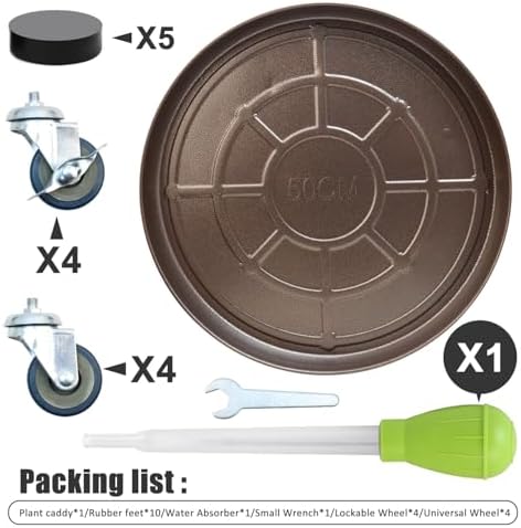 1 Pack 20 Inch Metal Plant Caddy, Copper - Image 2