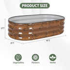 1MORE Galvanized Raised Garden Bed Outdoor,Planter Bed 4x2x1ft,Grain,2-Pk - Image 6