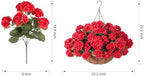 INSPRING Geraniums Artificial Flowers Hanging Basket for Outdoors Outside Decoration, 8 Bundles Silk Flowers Fake Plants Look Real UV Resistant for Porch Home Patio Balcony Yard, Red - Image 4