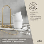 Umbra Triflora Hanging Planter, Indoor Herb Garden, Set of 3, White/Brass - Image 6