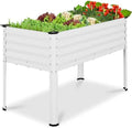 Best Choice Products 48x24x30in Galvanized Raised Garden Bed, Metal Elevated Planter Box, Vegetable Garden for Backyard, Patio, Balcony, 100% Non Toxic Materials - White by BestChoiceProducts