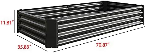 6x3x1 ft Metal Raised Garden Bed Outdoor, Galvanized Steel Rectangle Planter Box for Vegetables, Flowers & Herbs, Corrugated Raised Bed with Open Bottom, Rustproof & Easy Assembly - Image 3
