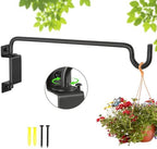 AILIN YELOKIE 16" 360° Swivel Plant Hanger (4-Pack) - Heavy Duty Solid Steel Wall Hook, 12-Directional Adjustable for Bird Feeders, Outdoor/Indoor Plants, Garden & Patio, Rust-Resistant Black - Image 2