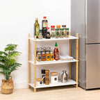 3‑Tier Expandable Freestanding Bamboo Bookshelf, Wooden Bookcase - Image 3