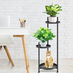 3 Tier Plant Stand Indoor Tall, Black Metal Corner Plant Stands for Indoor Multiple Plants, Flower Pot Stands Outdoor Holders Plant Shelf Display Rack for Garden Balcony Patio Living Room - Image 3
