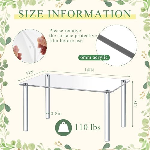 RattanView 1 Pcs 14 Inch Acrylic Risers Display Stands 4-leg Plant Stand - Image 2