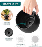 vancasso 3-Pack Ceramic Plant Pots, 3.7/4.8/6.2 Inch Indoor Planters with Saucers & Drainage Hole Planter pots for Indoor Plants and Flower, Black - Image 3