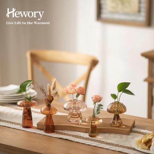 Hewory Plant Propagation Station: 10PCS Amber Mushroom Vase for Flower - Image 4