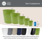 The HC Companies Aria Round Self-Watering Pot - Lightweight Plastic Planter for Herbs & More - Durable Plant Pots for Indoor Plants & Outdoor Plants (16" Warm Gray, Pack of 1) - Image 6