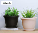 5 Packs 14 inch Flower Pots + Saucers, Large Indoor & Outdoor Pot - Image 3