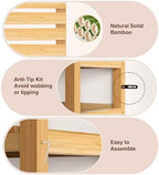 VASMIA 6-Tier Bamboo Shelf,Bamboo Storage Shelving Unit,Tall Bookcase with Adjustable Shelves,Multipurpose Storage Display Shelf for Bathroom, Living Room, Balcony, Kitchen,Natural - Image 5