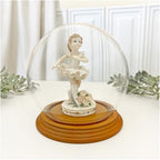 Plymor 5" x 6" Glass Display Dome Globe Cloche (Oak Veneer Base) - Image 3