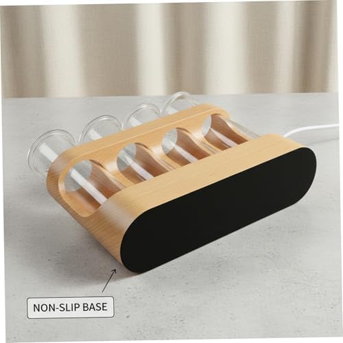 Plant Propagation Station Decorative Propagation Station with Adjustable LED Light Wood Stand & 4 Glass Test Tubes for Hydroponic Plants - Image 2