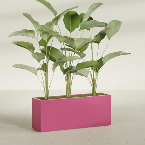 Greenline Leo Tall Rectangular Fiberglass Planter, Outdoor Planter Box - Image 4