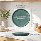 Ceramic Plant Saucer, 11.4 inch, Forest Green - Image 6