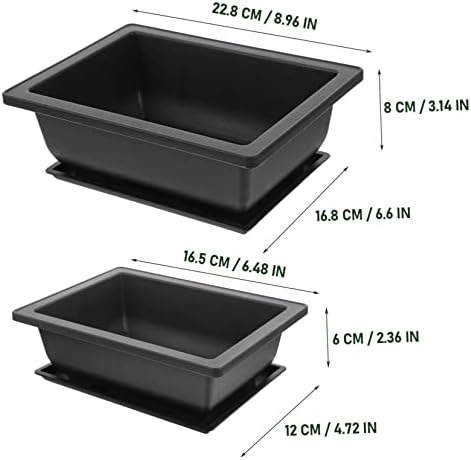 8 Sets Rectangular Plastic Flower Pots with Tray for Gardening Xmas - Image 3