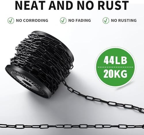 50 ft 1/12" Black Chain for Hanging Metal Chains Fixture Decorative Chain - Image 3