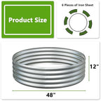 2PCS 4x4x1ft Galvanized Raised Garden Bed Kit,Round Garden Bed Outdoor Planter Box for Vegetables,Flowers,Herbs,Easy Assembly,Silver - Image 2