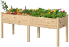 MUPATER 6x1.8ft Raised Garden Bed with Legs, Planter Box with Drainage Holes, Wood Raised Bed Garden for Plants, Vegetables, Flowers, Herbs, 309 lbs Capacity, 6.8 Cubic Feet Big Space, Natural Wood - Image 7