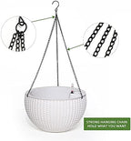 Dexceder 10.5 Inch Self Watering Hanging Planter (White) - Image 5