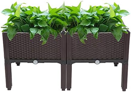Raised Garden Bed with Legs Planters for Outdoor Plants Planter Box Elevated Garden Boxes Plant pots Perfect for Garden Patio Balcony Deck to Planting Flowers (Brown) - Image 2