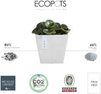Ecopots Rotterdam Square Flower Planter, Pure White, 12" - Image 4