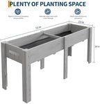 GarveeHome 72×23×30IN Elevated Raised Garden Bed, Ergonomic Fir Planter Box - Image 2