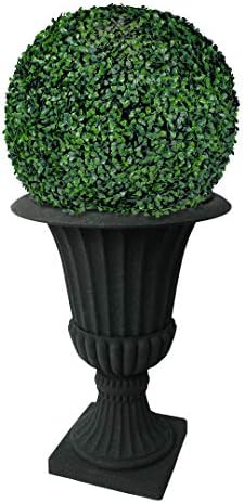Algreen Acerra Urn Planter 21.25-in. Diameter by 30-in. H, Black Stucco - Image 3