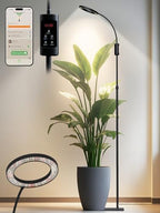 24W Smart Grow Lights for Indoor Plants, Full Spectrum LED Plant Light by GLOWRIUM