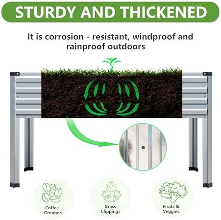 2PCS 48×24×30in Galvanized Raised Garden Bed,Metal Elevated Planter Box with Legs for Patio,Balcony,Backyard,300lb Capacity,Silver - Image 2