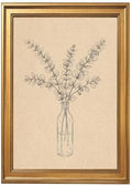Gold Vintage Framed Botanical Eucalyptus Wall Art Print by Unknown
