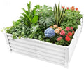 Anleolife 4x4x1.5ft Square Galvanized Raised Garden Bed, Antique White by AAnleolife