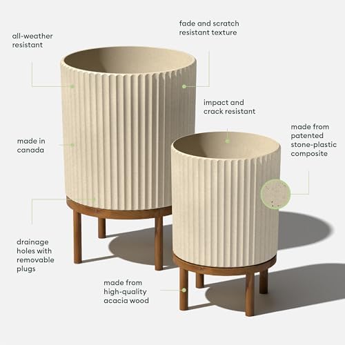 Veradek Demi Series Raised Duo Planters - Set of 2 Planters with Stands - Image 2