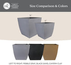 The HC Companies Santa Fe Square Self-Watering Pot - Lightweight Plastic Planter for Herbs & More - Durable Plant Pots for Indoor Plants & Outdoor Plants (12" Cavern Clay, Pack 2) - Image 7