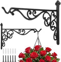 Landhoow 2 Pcs 15.6" Cast Iron Hanging Outdoor Wall Hanger, Black by Landhoow