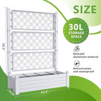 Vixzen 59" Tall Raised Garden Bed,Outdoor Large Resin Planter Box with Trellis and Drain Plug for Climbing Plants,Easy to Assemble,Water Monitor (Ashen, 43.43"×18.27"×59.29") - Image 3